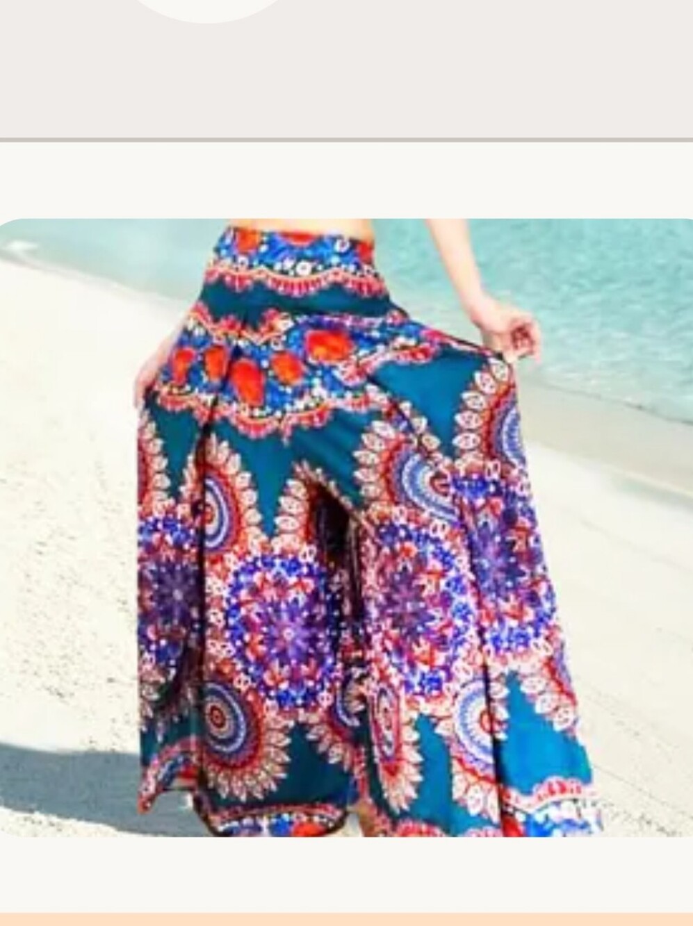 Wraps Palazzo  Pants Open On Side Beach Ready OS Colorful Design